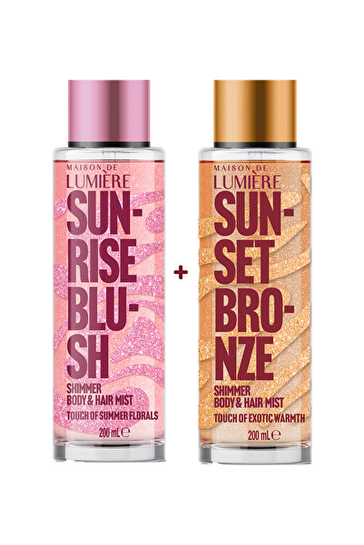 LUMIÈRE Sunrise Blush 200 ml +Sunset Bronze 200 ml Simli Vücut Sprey Seti