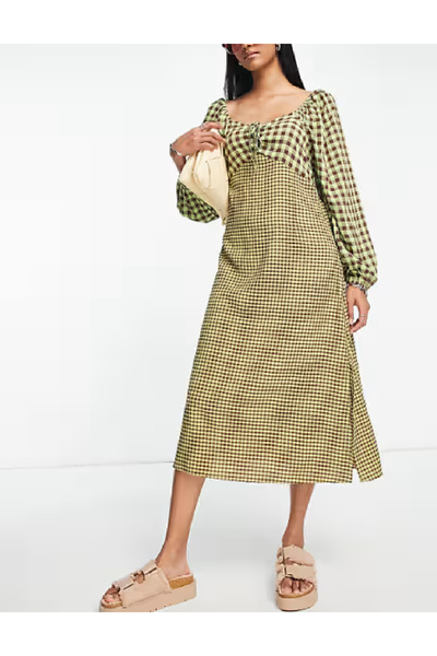 Evendi Rochie medie, verde/maro