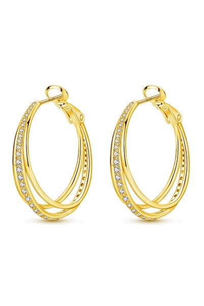 Choice27 KTE215-GD Hot Sale Gold Color Silver 925 Earring For Woman Round Sun...