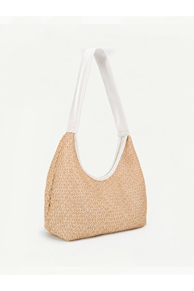 Mojeva Mun Wicker Vintage Double Zipper Hand and Shoulder Bag