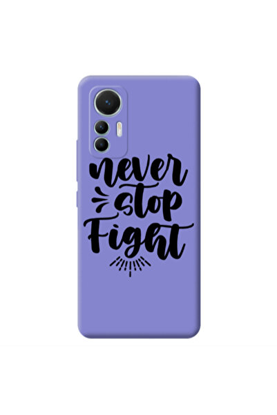 Other Xiaomi Mi 12 Lite Never stop fight Purple Colored Silicone TPU Θήκη