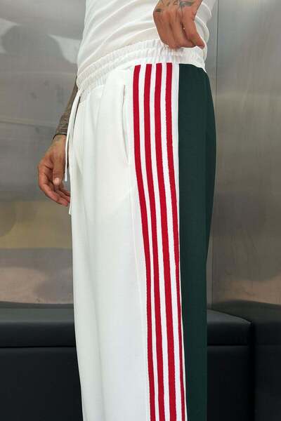 NOMARC Men's Sweatpants Front Back Different Six Green Oversize