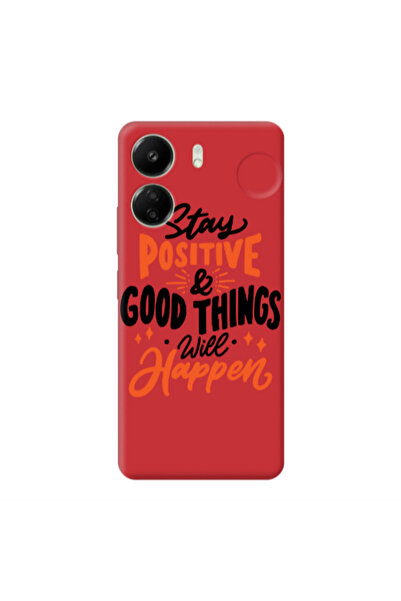 Other Xiaomi Redmi 13C Stay Positive Red Colored Silicone TPU Θήκη