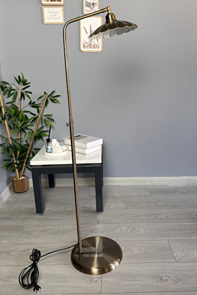 Bamyum Risso Kısa Boylu Lambader Eskitme Düz Gövde Modern Dekoratif Metal Otu...