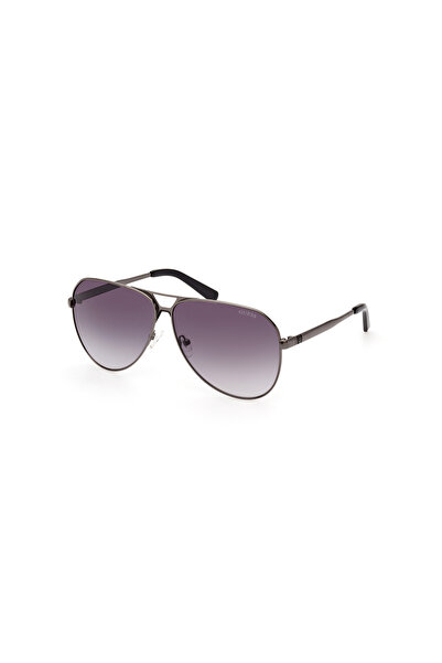 Guess Shiny Gunmetal Uv400 Metal Male Sunglasses