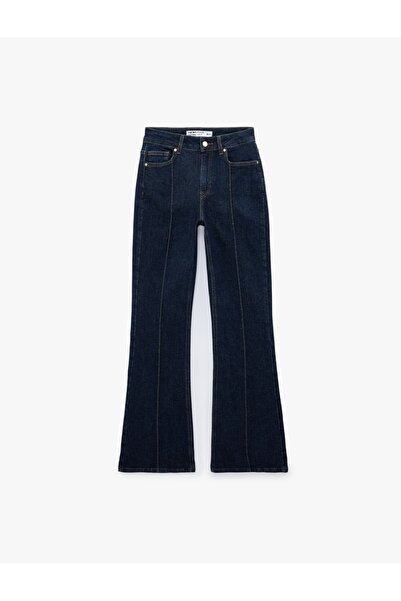 Koton Nervürlü Dar Kesim İspanyol Paça Denim Pantolon - Flare Jeans