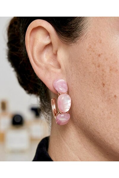 Elliora Jewelry Pembe Halka Küpe