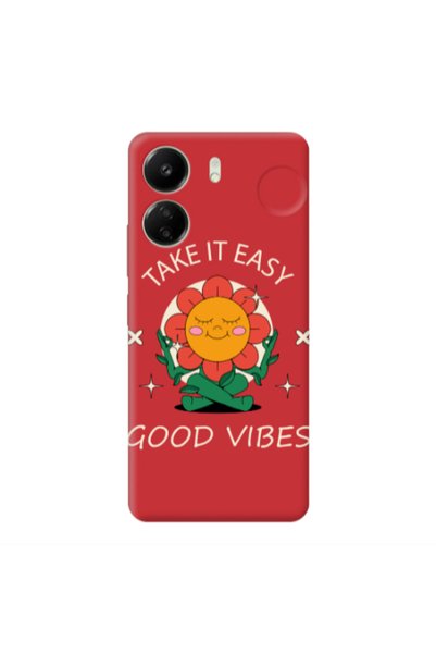 Other Xiaomi Redmi 13C Take It Easy Red Colored Silicone TPU Θήκη