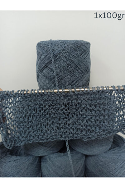 İPEK YÜN İPLİK DÜNYASI Koton Tül Örgü İpi (Denim Mavi) 100gr