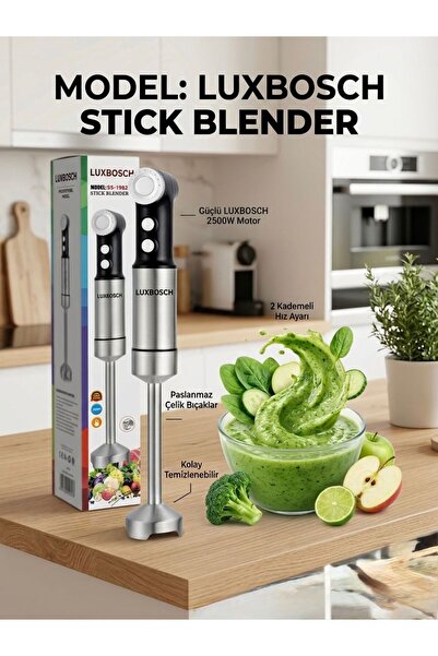 LUXBOSCH ÇELİK 4 BIÇAKLI ÇUBUK BLENDER