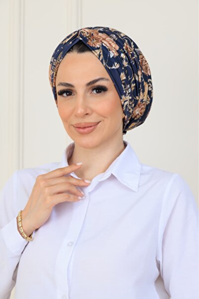 CROATE قماش سيندي فاخر معقود من الأمام، مزين بنقوش مذهبة، مبطن باللون الأزرق ...
