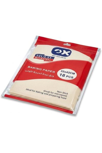 OKA Multi Baking Parchment Paper Sheets - Large 33X42Cm (18 Sheets) - Non-Sti...