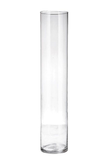 Decorer Vază de flori din sticlă transparentă 12 x 60 cm