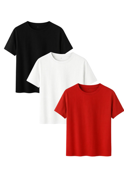 DK DAKSEL Men's 3-Pack Basic T-Shirt 100% Cotton Short Sleeve Crew Neck Comfo...