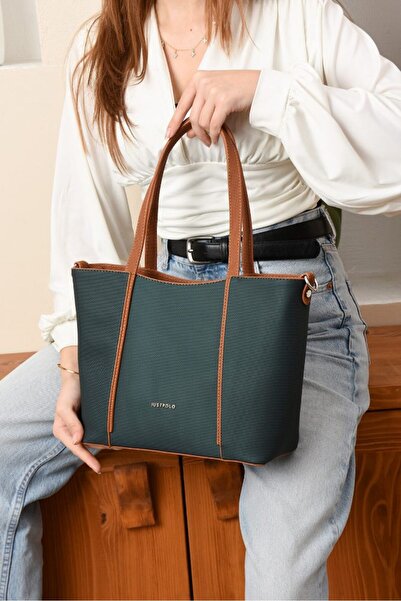Just Polo Women's Hand and Shoulder Bag with Double Straps and Cross Zipper, ...