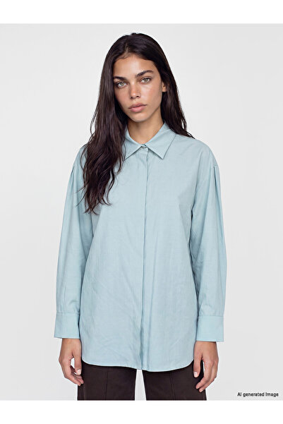 LC Waikiki Lcw Modest Turquoise Women's Shirt Tunic