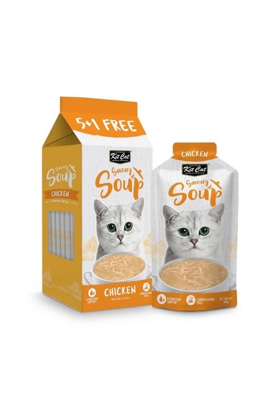 Kit Cat Kett Kat Chicken Flavour Soup Pouches for Cats (6 Packs X 50g)
