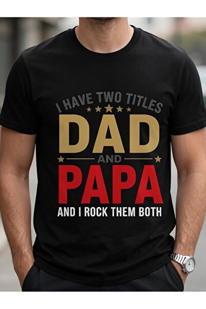 17 seramik تي شيرت رجالي بطبعة 'Dad Papa' لعيد الأب - قميص كاجوال بأكمام قصير...