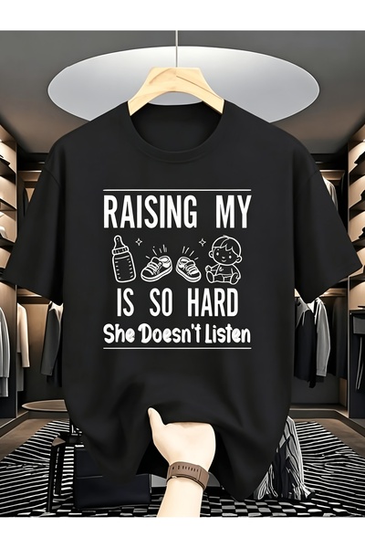 212Wear Men's Pure Cotton T-shirt, Printed with Fun Parenting-related Text, S...