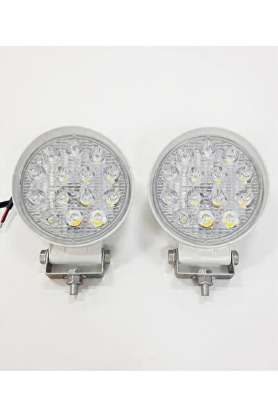 REPLAX Off Road Sis Farı Çalışma Lambası Beyaz Kalın Kasa 14 Led Yuvarlak 2,l...