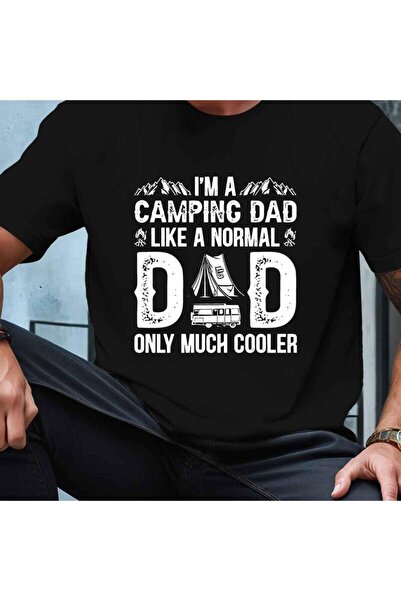 23 nisan تي شيرت رجالي بتصميم "Camping Dad" - قميص صيفي كاجوال بأكمام قصيرة، ...