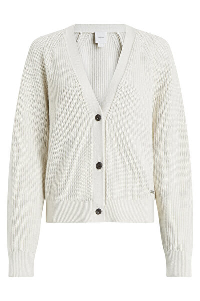 Calvin Klein MOULINE RIB RELAXED, PE0 Krem Kadın Kazak