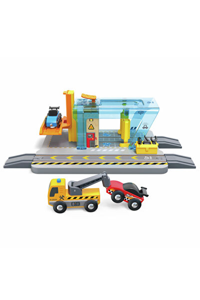Hape Set de mașini de jucărie, stație de service și spălătorie auto, 3-8 ani