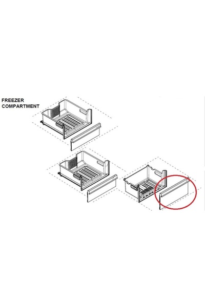 OEM Față de sertar congelator inferior pentru frigider-congelator Arctic, Bek...