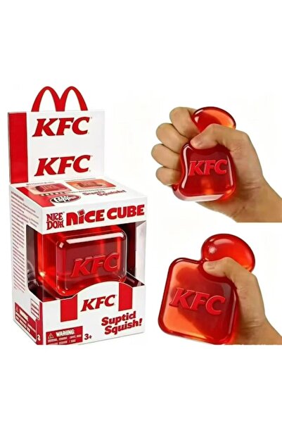 Needoh Anti-stress / fidget toy Nice Cube KFC, with KFC logo, soft gel with s...