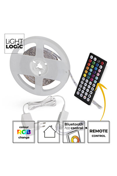 LightLogic Bandă LED COB LL LED 5M SET RGB, 5 m, telecomandă, control Bluetoo...