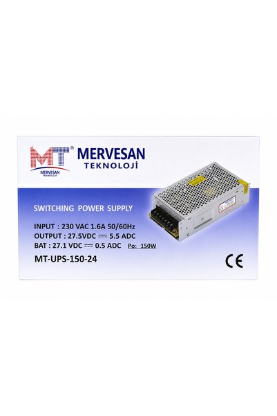 Mervesan MT-UPS-150-24 24V 5.5A 150W UPS Akü Şarj Özellikli Switching Power Supply