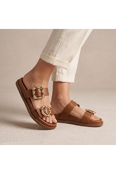 Hayo Women's Double Belted Adjustable Buckle Premium Slippers 519K-349Z