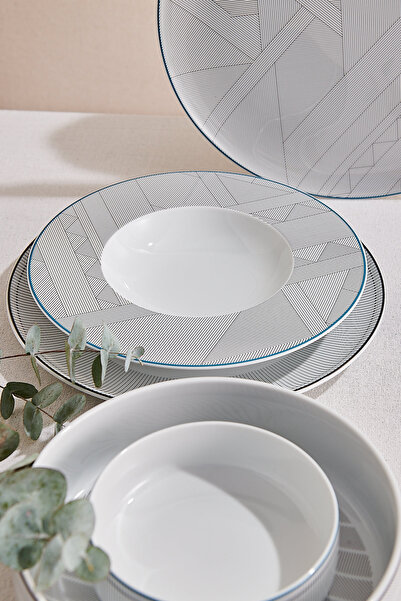 Paşabahçe Orquestra Porcelain Deep Plate Cream Gray, 1 Piece