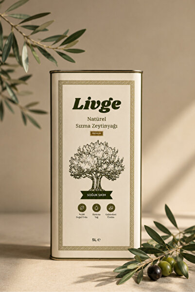Livge Natürel Sızma Zeytinyağı 5 L - Soğuk Sıkım 0,4 Asit