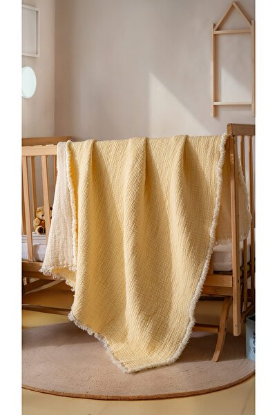 MYLASA HOME Oeko-Tex Certified Organic Cotton Muslin Baby Quilt Double-Sided ...