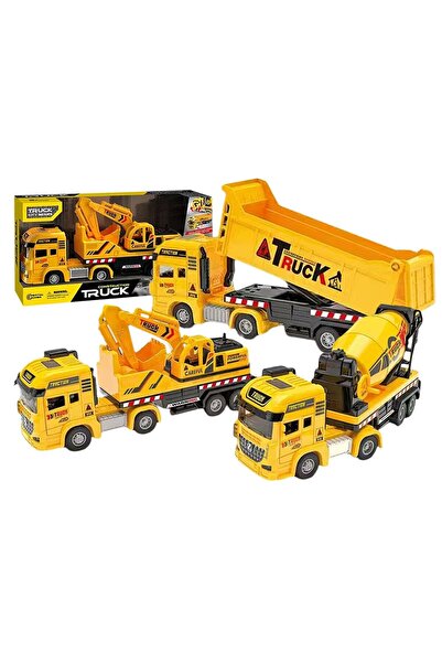 ToyMarkt Φορτηγό με τριβική κίνηση και Οχήματα Κατασκευών 3 Σχέδια 26x14x7εκ....
