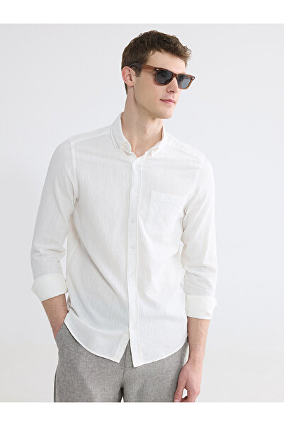 LC Waikiki Özmarka New Season Regular Fit Men's Basic Textured Shirt