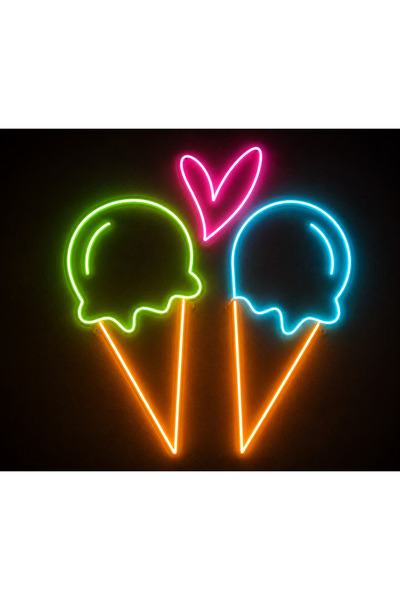 Prime Neon Dondurma Neon Tabela 45x45 cm Adaptör Dahil