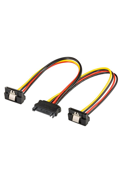 POWERTECH καλώδιο SATA 15pin male σε 2x 15pin female 90° CAB-W040