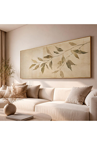 Tuba Decor Tek Parça Gerçek Ahşap Yatay Panorama zeytin dalı