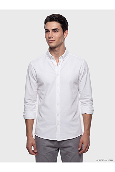 LC Waikiki Rmz Gi̇yi̇m Farkiyla Standard Fit Men's Textured Shirt