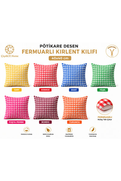 Çiçekce Home evinize renk katar KIRLENT KILIFI 40X40 CM PÖTİKARE desen 1 adet