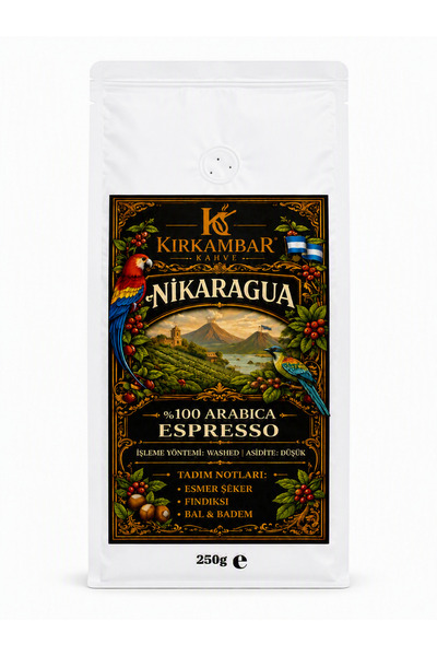 Nikaragua Espresso Çekirdek Kahve 250 gr %100 Arabica