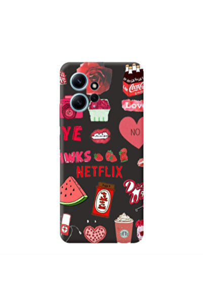 Other Xiaomi Redmi Note 12 4G pizza is my valentine Black Colored Silicone TP...