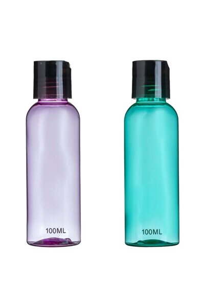 OEM Set Sticle de călătorie verde & mov cu Capac Negru 100ml - 2buc, pentru b...