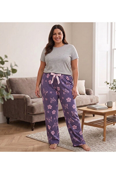 Lady Queen Bamboo Stretch Fabric Ring Viscose Oversized Elastic Waist Pajama ...
