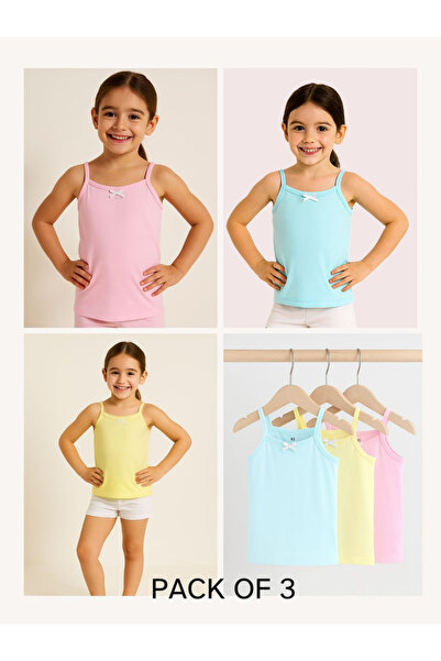 Victor and Jane By Styli Pack of 3 - Girls Cotton Camisole