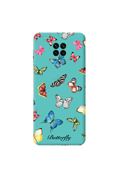 Other Xiaomi Redmi Note 9 Pro Mixed Butterflys Turquoise Colored Silicone TPU...