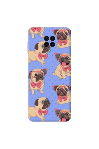 Other Xiaomi Redmi Note 9 Pro Dog Spectacled Light Purple Colored Silicone TP...
