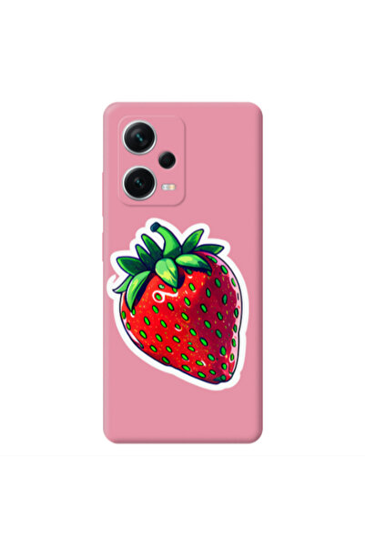 Other Xiaomi Poco X5 strawberry Pink Colored Silicone TPU Θήκη